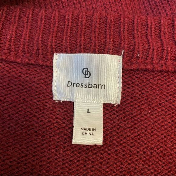 Dressbarn Size Large Maroon Knit Sweater - Picture 5 of 8
